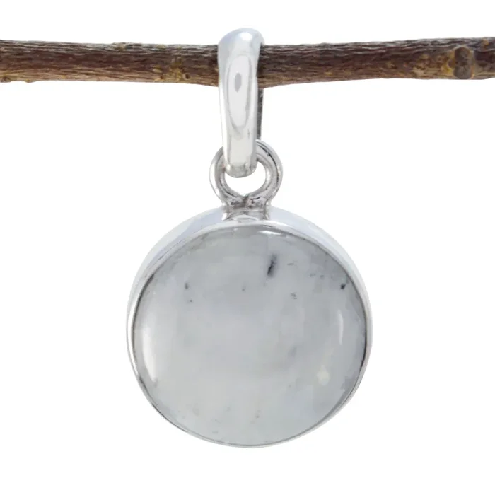 Rainbow Moonstone Whisper-thin Latin American Silver Solitaire Micaela Bubble White Pendant Jewelry