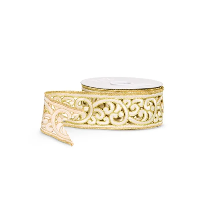 Raz Imports 2.5″ x 10 Yds Scroll Lace Wired Ribbon
