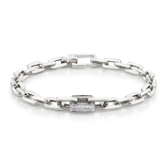 READY TO SHIP MEN’S DIAMOND SINGLE DECO LINK BRACELET