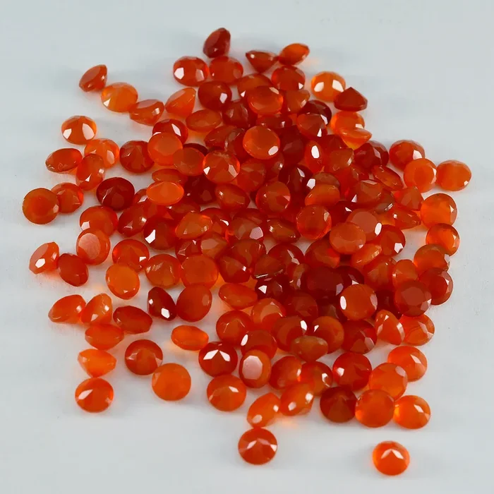 Red Onyx 10PC Tiny 4×4 MM Round Faceted Red Brilliant Semi Precious Loose Gemstones