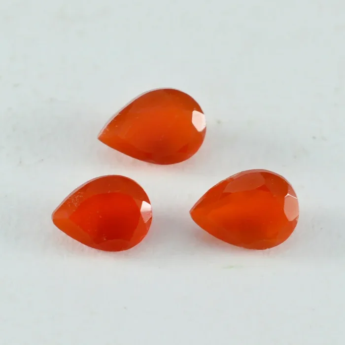 Red Onyx 1PC Large 10×12 MM Pear Faceted Red Shine Semi Precious Loose Gemstones