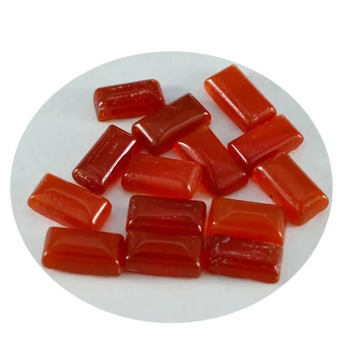 Red Onyx 1PC Small 6×12 MM Baguette Cabochon Red Sparkling semi Precious Semi Precious Gemstone