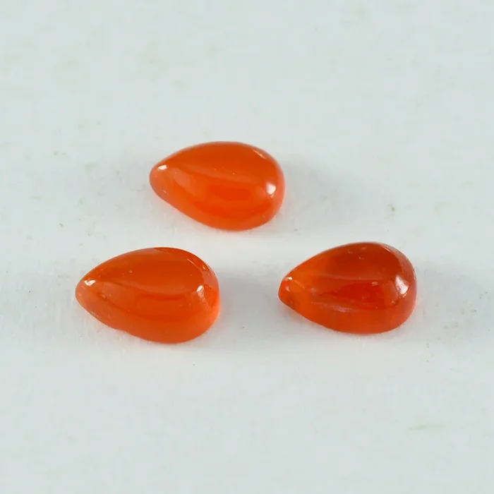 Red Onyx 1PC Small 6×9 MM Pear Cabochon Red Sparkling semi Precious Loose Gemstone