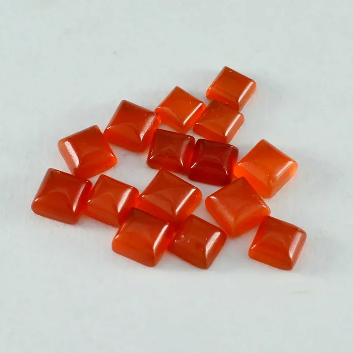 Red Onyx 1PC Tiny 6×6 MM Square Cabochon Red Genuine semi Precious Loose Gems