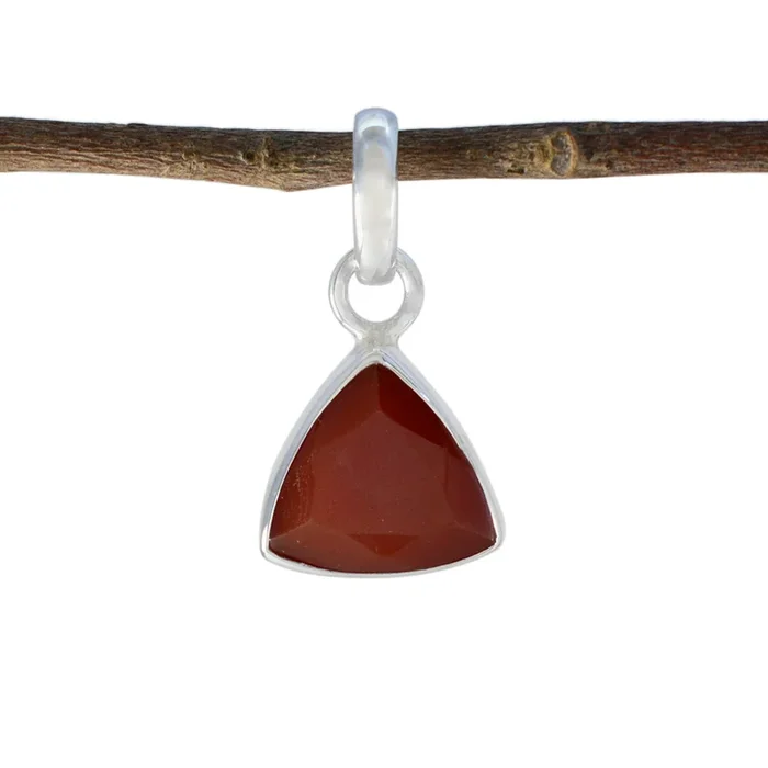 Red Onyx Dainty Turkish Sterling Silver Solitaire Aaliyah Glamorous Red Pendant Jewellery