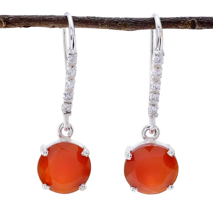 Red Onyx Korean Giulia multiple Dangle Red 925 Silver Earring