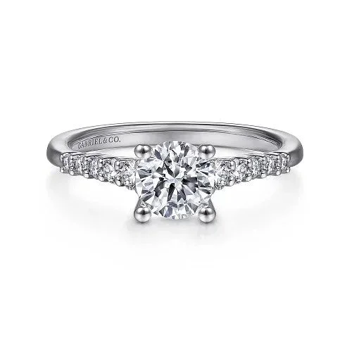 Reed – 14K White Gold Round Diamond Engagement Ring (Setting Only)