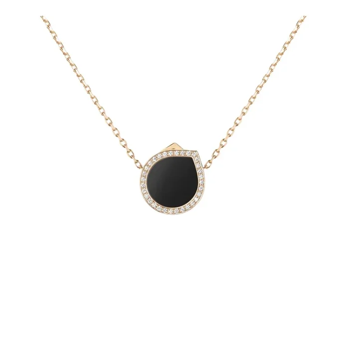 Reposi Antifer Pavé necklace in rose gold, onyx and diamonds | Lepage