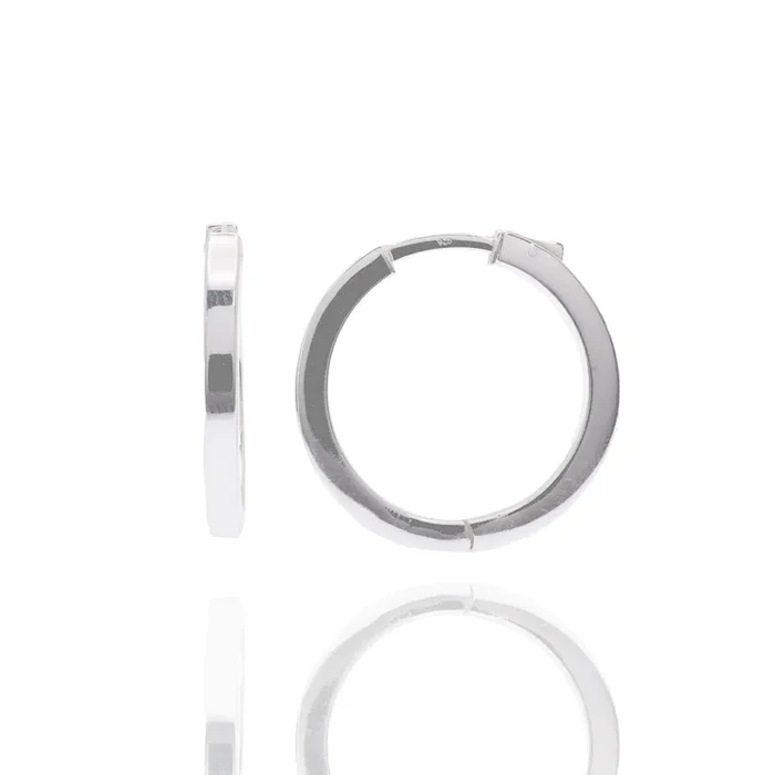 Rhodium Plated 925 Sterling Silver 3mm Hoop Earring – APE00018