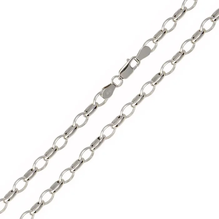 Rhodium Plated 925 Sterling Silver Belcher Oval Link Chain 5mm – CH948 RH