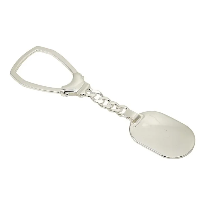 Rhodium Plated 925 Sterling Silver Engravable Keychain – KEYCHAIN21