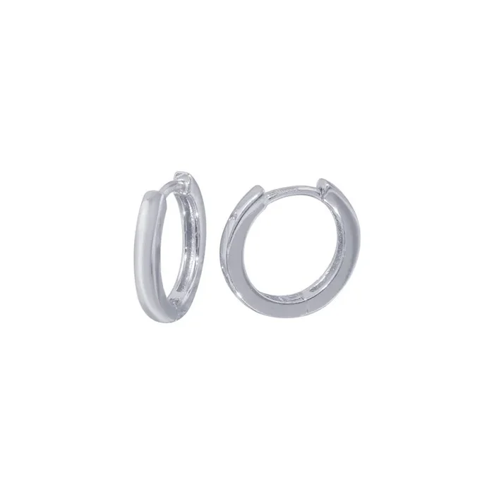 Rhodium Plated 925 Sterling Silver huggie hoop Earring – STE01297-RH
