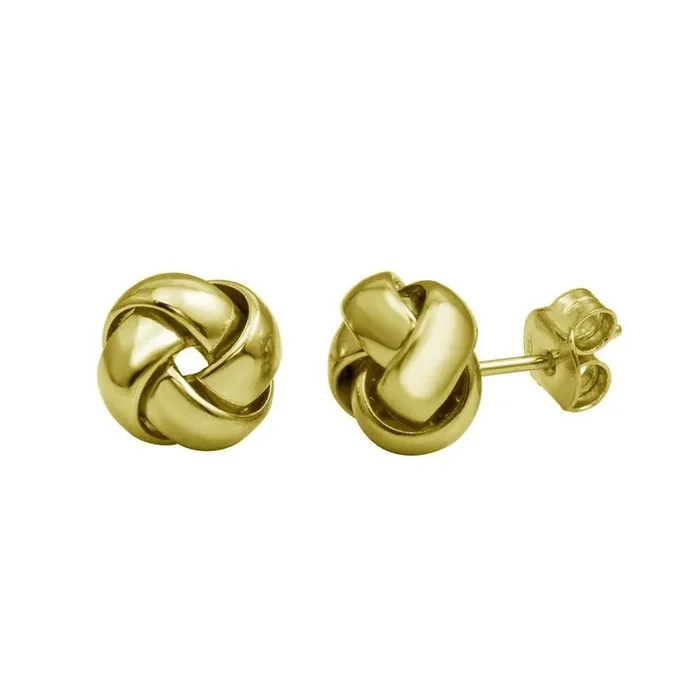 Rhodium Plated 925 Sterling Silver Love Knot Stud Earrings – ARE00024