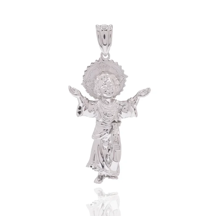 Rhodium Plated 925 Sterling Silver Saint Jude 32mm x 52mm Pendant – PAP00198