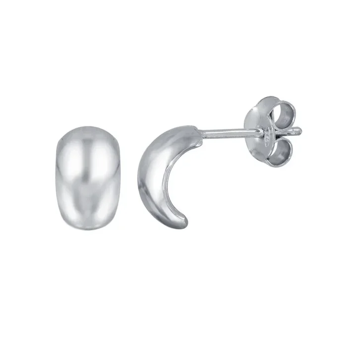 Rhodium Plated 925 Sterling Silver Semi Hoop Earrings – ECE00052RH