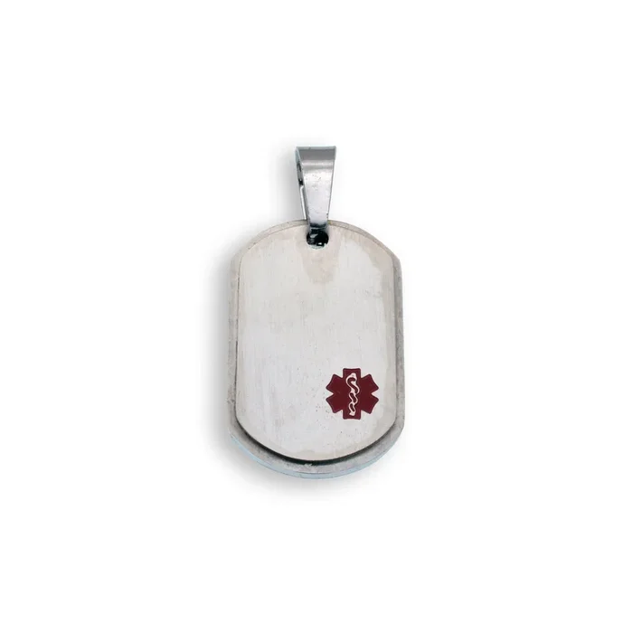Rhodium Plated Stainless Steel Medical Dog Tag Pendant – SSP00345
