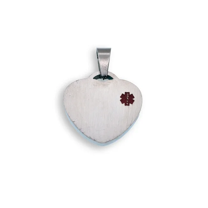 Rhodium Plated Stainless Steel Medical Heart Pendant – SSP00472