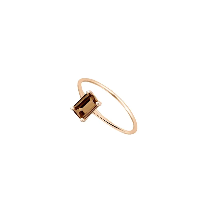Ring Ginette NY mini Cocktail in rose gold and smoked quartz | Lepage