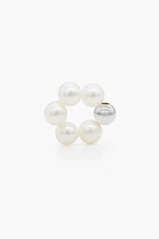 ring pearl charm – L