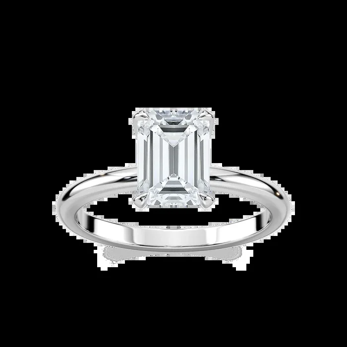 Romy Emerald Lab Grown Diamond Low Profile Solitaire Engagement Ring