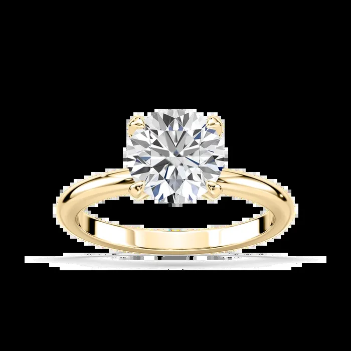 Romy Round Lab Grown Diamond Low Profile Solitaire Engagement Ring