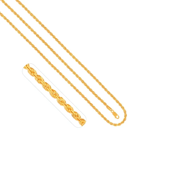 Rope 22″ Chain in 22K Gold