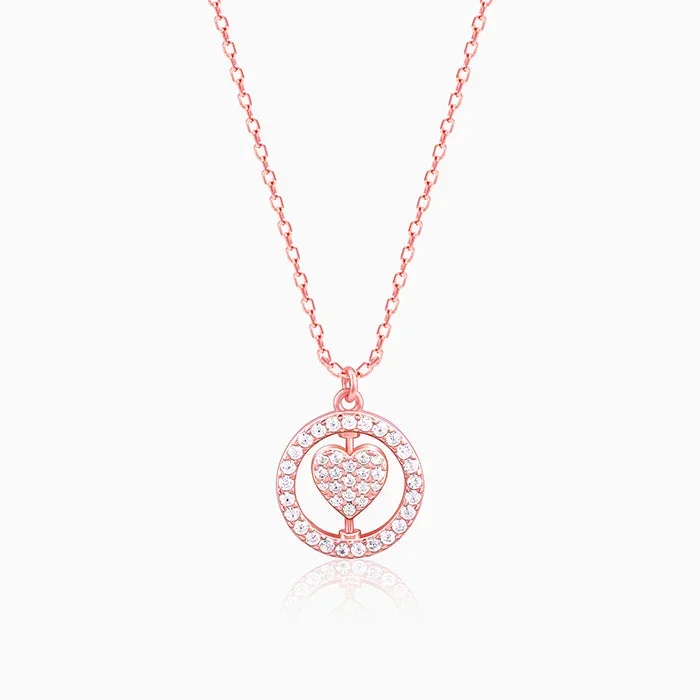 Rose Gold Custom Endless Love Pendant With Link Chain