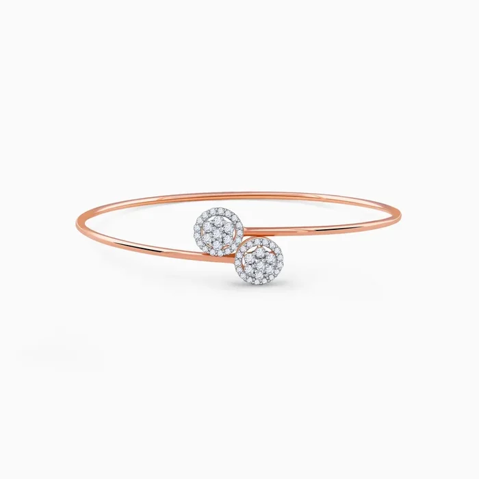 Rose Gold Floriva Lab Grown Diamond Bangle Bracelet