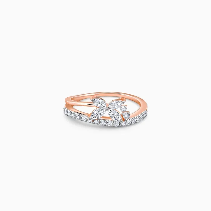 Rose Gold Flutter Lab Grown Diamond Ring