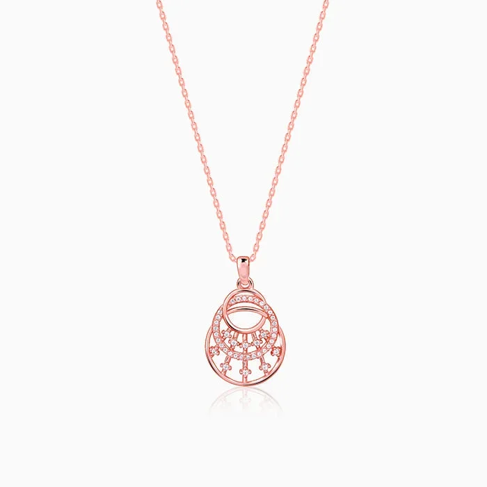 Rose Gold Unseen Happiness Pendant With Link Chain
