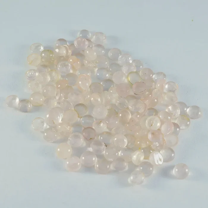 Rose Quartz 10PC Tiny 3×3 MM Round Cabochon Pink Brilliant semi Precious Precious Gemstone