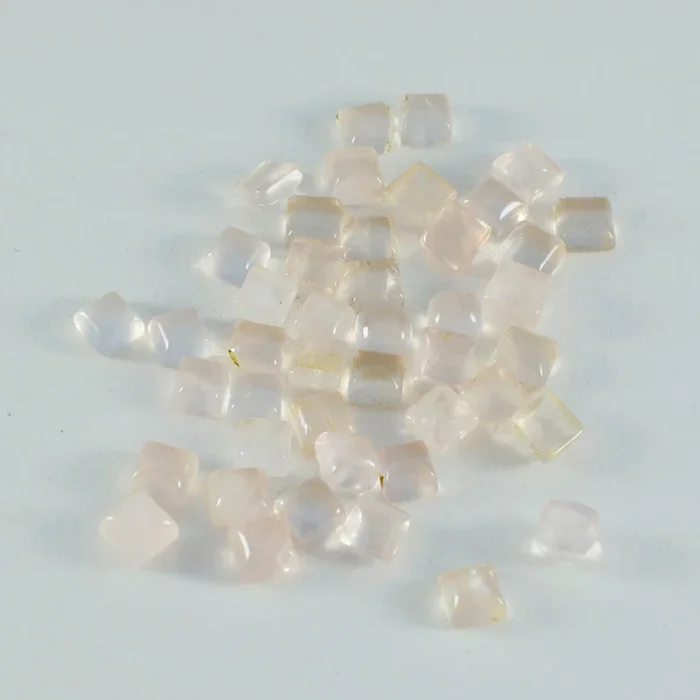 Rose Quartz 10PC Tiny 3×3 MM Square Cabochon Pink Superior semi Precious Semi Precious Gemstone