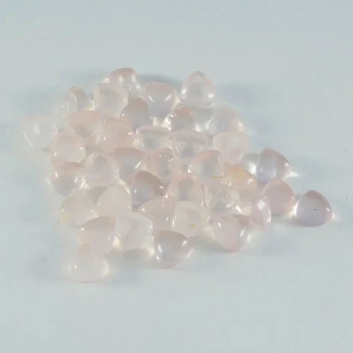 Rose Quartz 10PC Tiny 4×4 MM Triangle Cabochon Pink Fine semi Precious Loose Gemstone