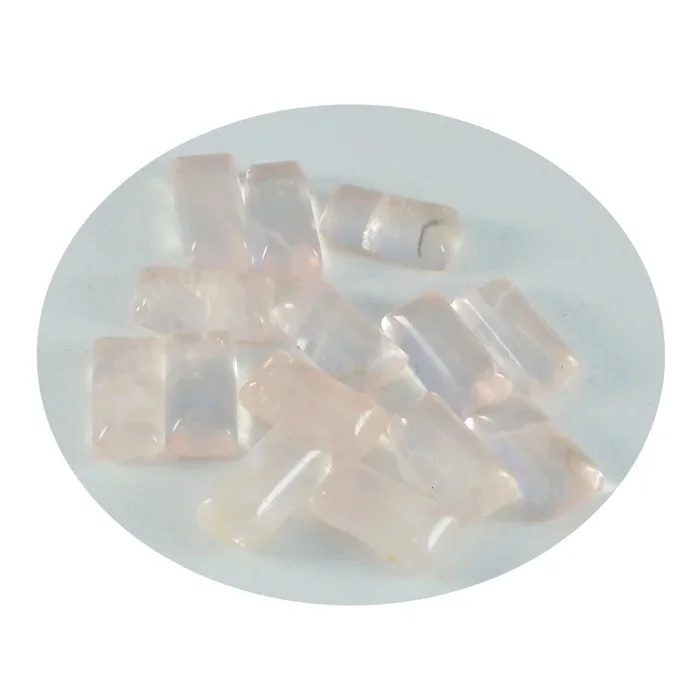 Rose Quartz 10PC Tiny 4×8 MM Baguette Cabochon Pink Superior semi Precious Loose Gemstone