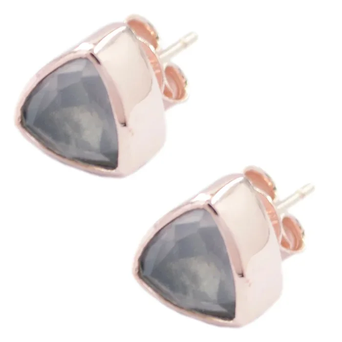 Rose Quartz American Rileya Solitaire Stud Pink 925 Sterling Silver Earring