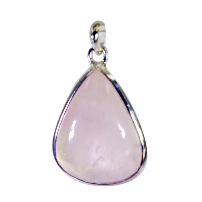 Rose Quartz Essential Moroccan 925 Silver Solitaire Antonia Romantic Pink Pendant Jewelry