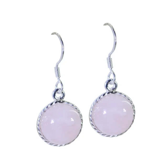 Rose Quartz Latin American Ines multiple Dangle Pink Silver Earring