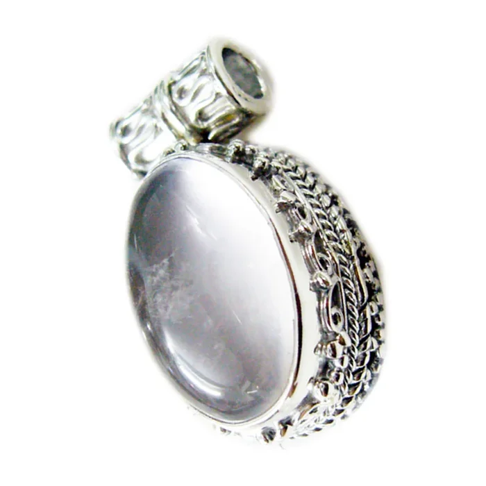 Rose Quartz Statement Moroccan Silver Solitaire Agustina Rope-Wire Pink Pendant Jewelry