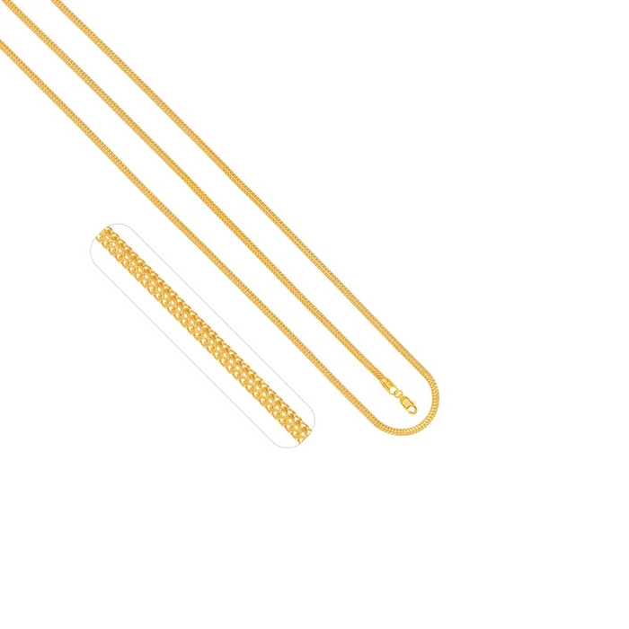 Round Fox 22″ Chain in 22K Gold