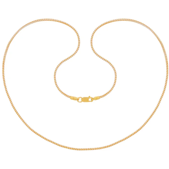 Round Fox 24″ Two-Tone Chain in 22K Gold