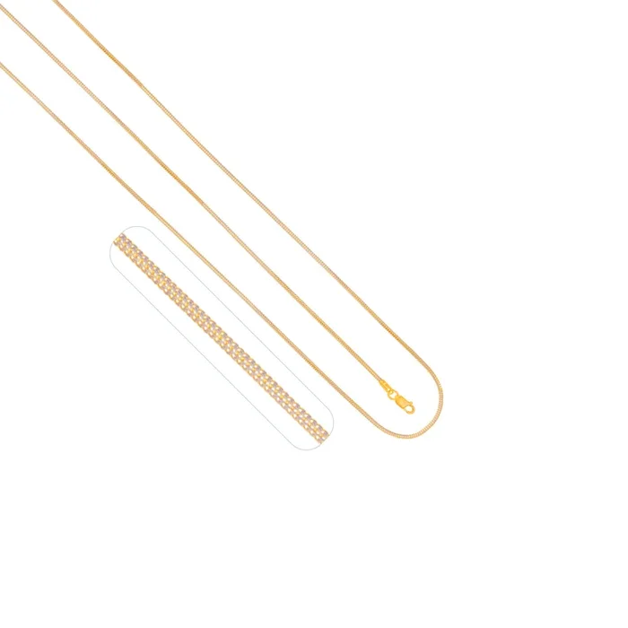 Round Fox Two tone 18″ Chain in 22K Gold