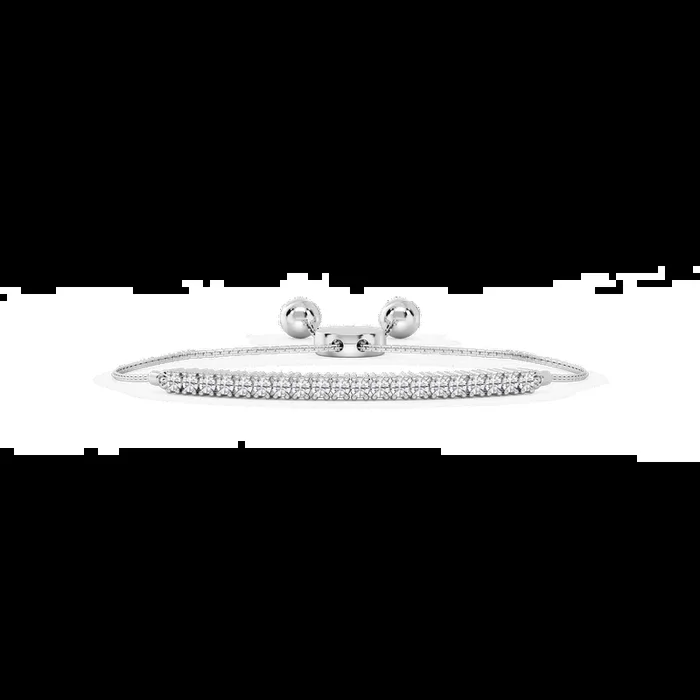 Round Lab Grown Diamond Adjustable Bolo Bracelet