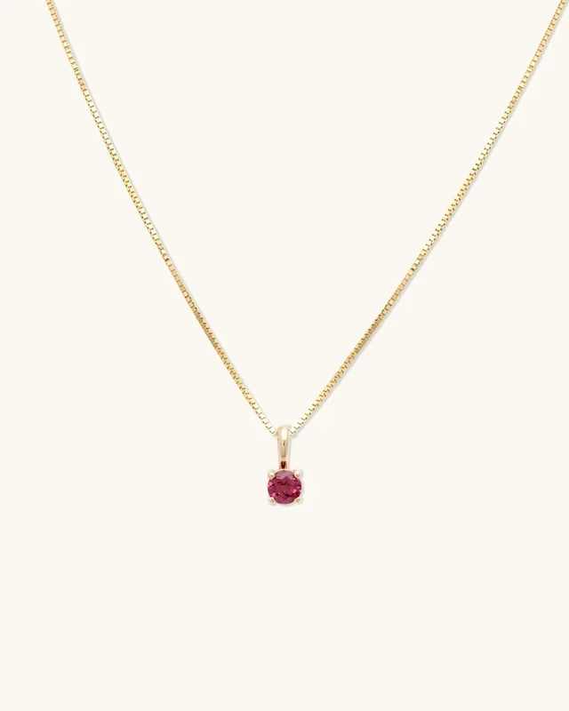 Ruby Birthstone Necklace