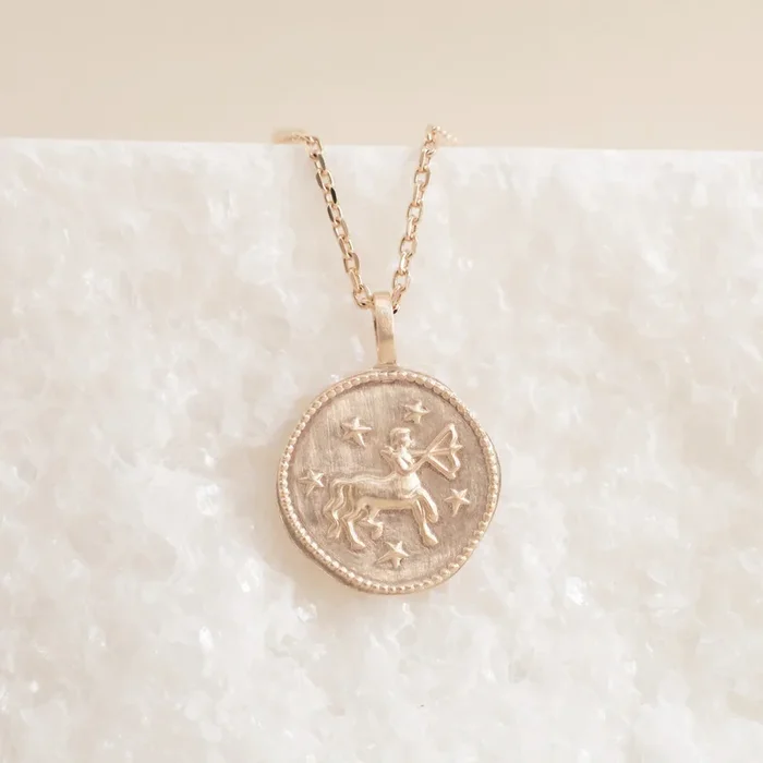 Sagittarius astro medal pendant to engrave gold-plated