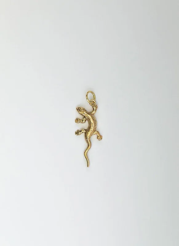 Salamander charm 14k gold