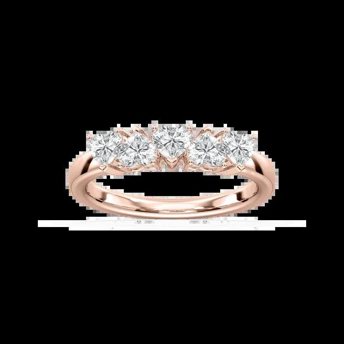 Saoirse 1 ctw Heart Lab Grown Diamond 5 Stone Anniversary Band