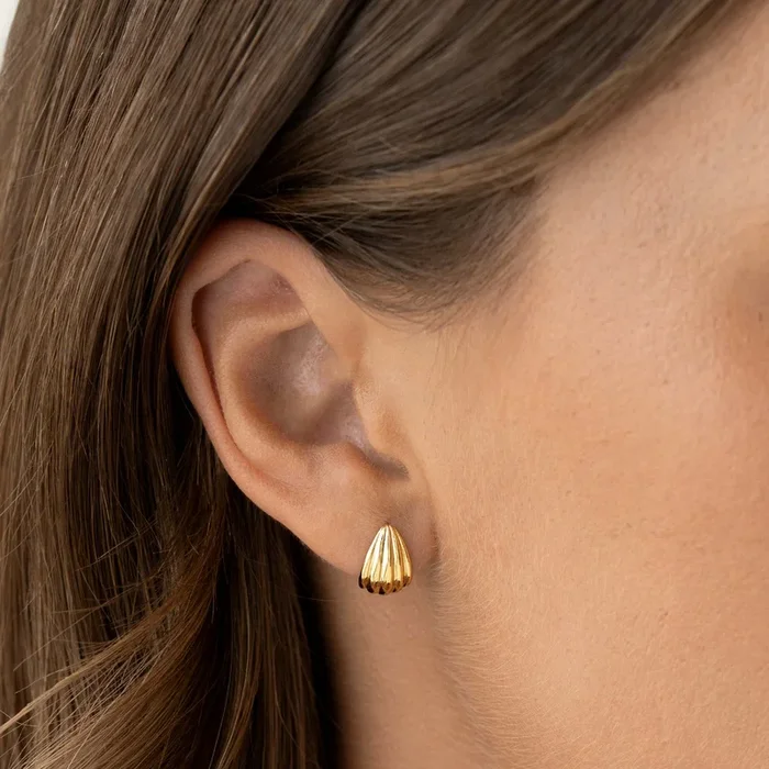 Scalloped Huggie Earrings – Tulisa