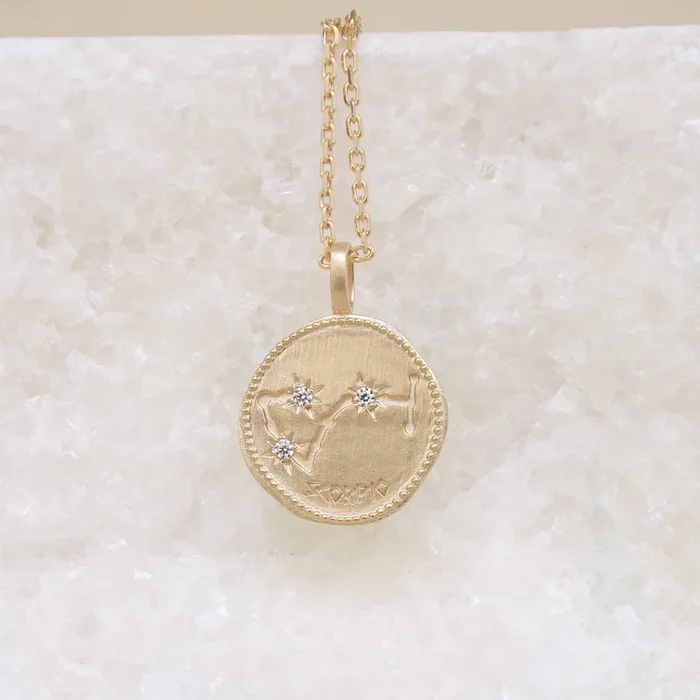 Scorpio constellation medal pendant gold-plated