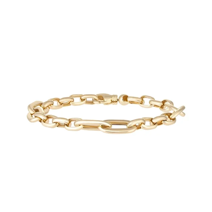 Sculpted Link Bracelet in 14K Yellow Gold