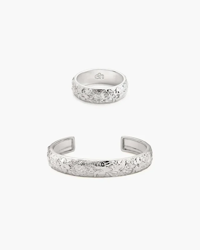 Serenade of Orchid Set in Silver
